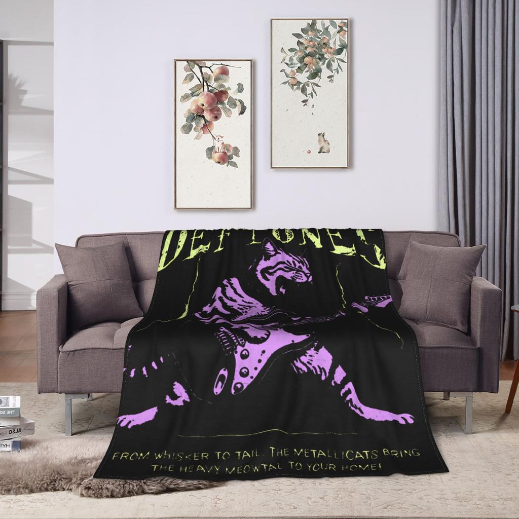 D-Deftoness Nu Metal Flannel Blanket Winter  Super Soft Bedding Throws for Students Couch Bed Funny Bedspread Sofa Bed Cover