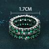 European and American Ring New Fashionable Simple Elegant Double Row Full Diamond Ring Simple