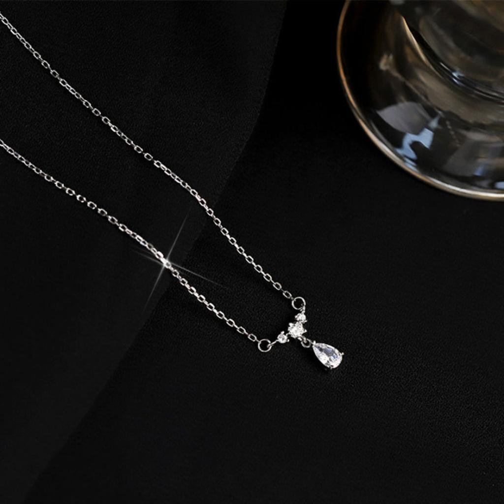 Teardrop Cubic Zirconia Pendant Necklace for Women