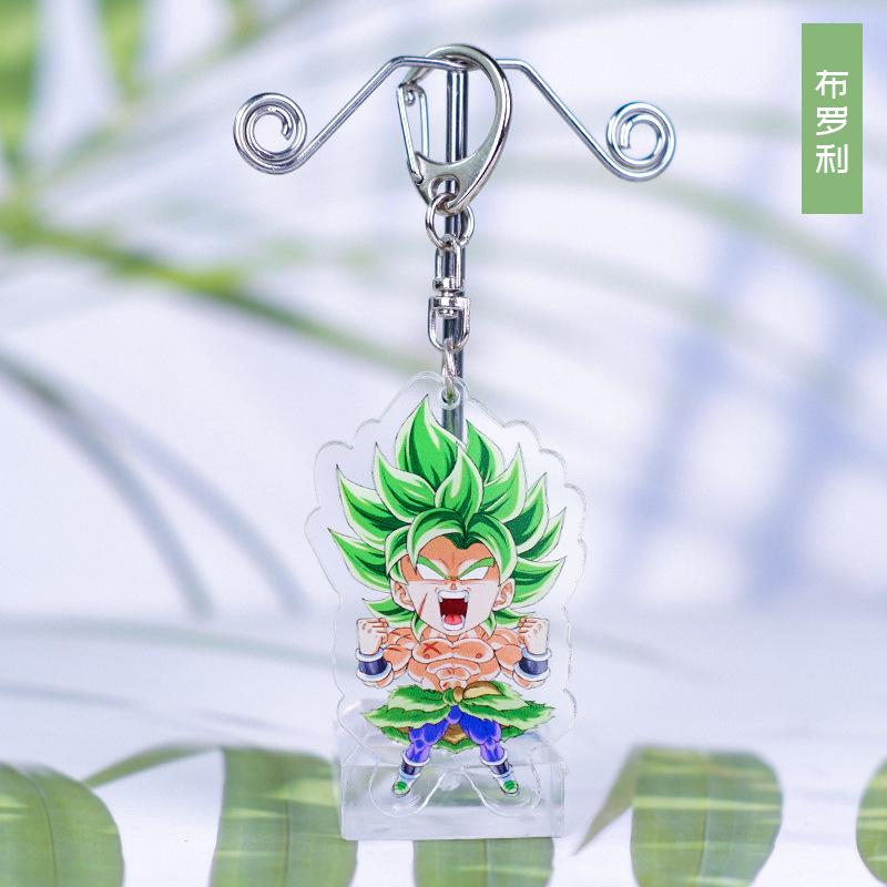 Anime Dragon Ball Acrylic Keychains Son Goku Vegeta Majin Buu Broly Frieza Trunks Zamasu Gogeta Lapis Super Saiyan Figures Toys