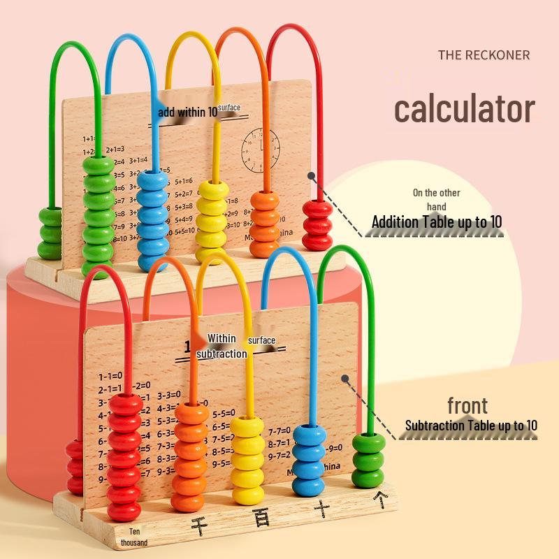 First Grade Math Teaching Aid Set with 3D Geometric Figures and Arithmetic Tools