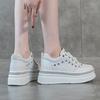 Thick-soled inner height-increasing white shoes, women's one-pedal summer new lightweight and versatile small leather shoes
