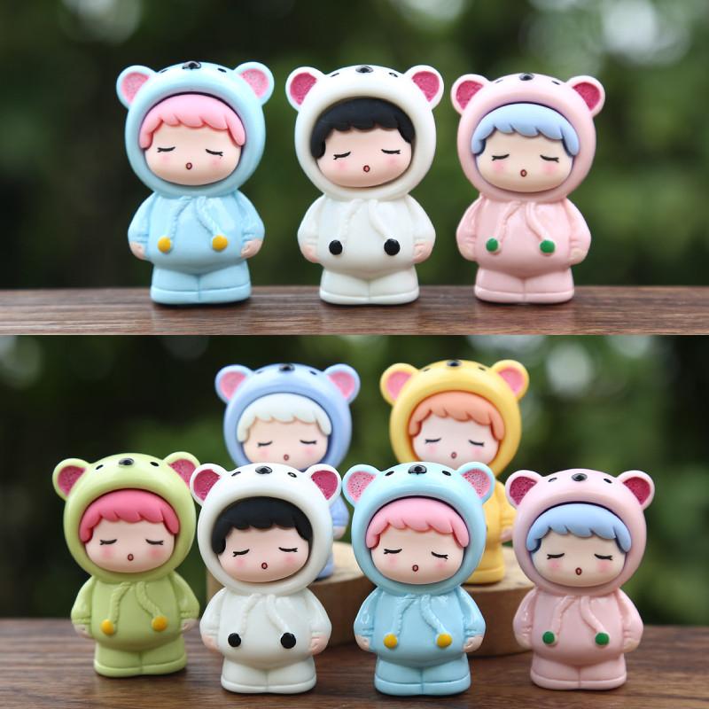 Creative Cartoon Girl Sweater Doll With Resin Material For Kids And Bedroom Decor