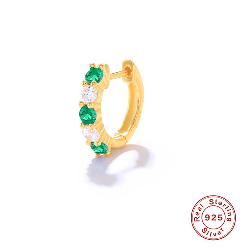 

Классические модные универсальные круглые серьги-пряжки из стерлингового серебра 925 пробы с микро-инкрустацией цирконием