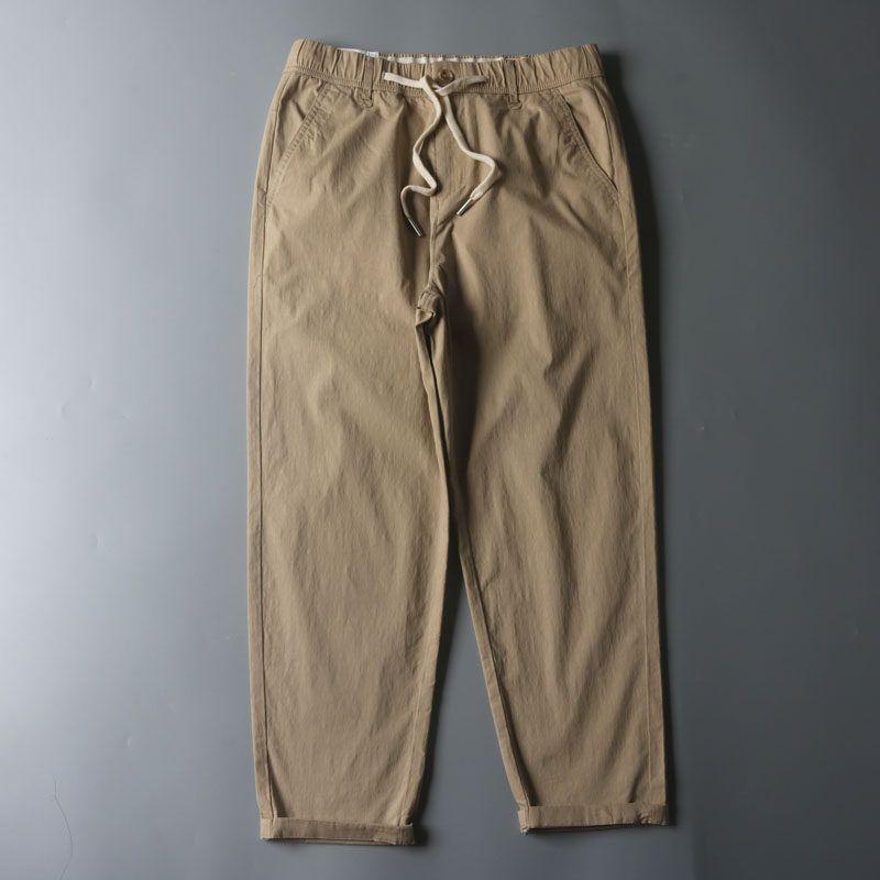 Men's Casual Pants for Export, Cut Label Linen Pants, Autumn Thin Breathable Straight Loose Simple Cotton-Linen Pants
