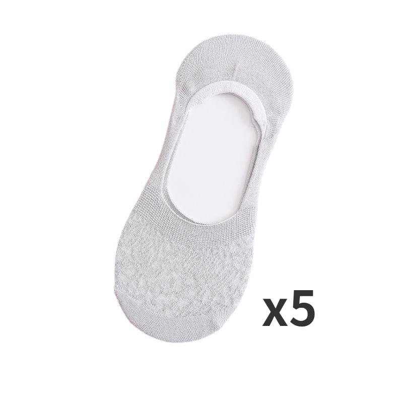 5 pares de Calcetines invisibles para Mujer, Calcetines antideslizantes hasta el tobillo, Calcetines de barco de algodón de malla baja para Mujer, Calcetines transpirables No Show