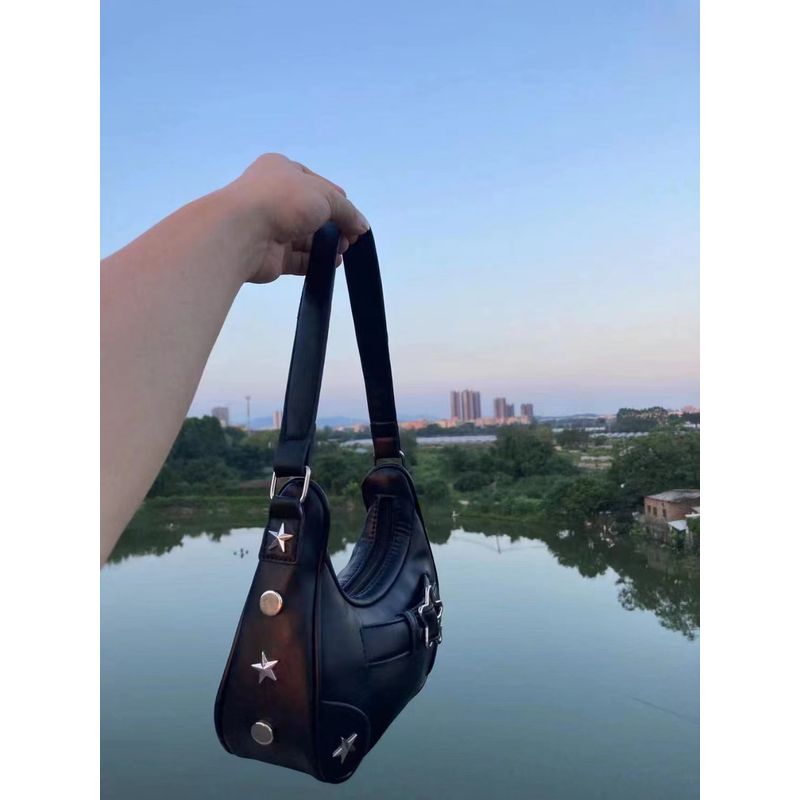 

Retro Y2g Summer Young Adult Fancy Ins Shoulder Bag Black