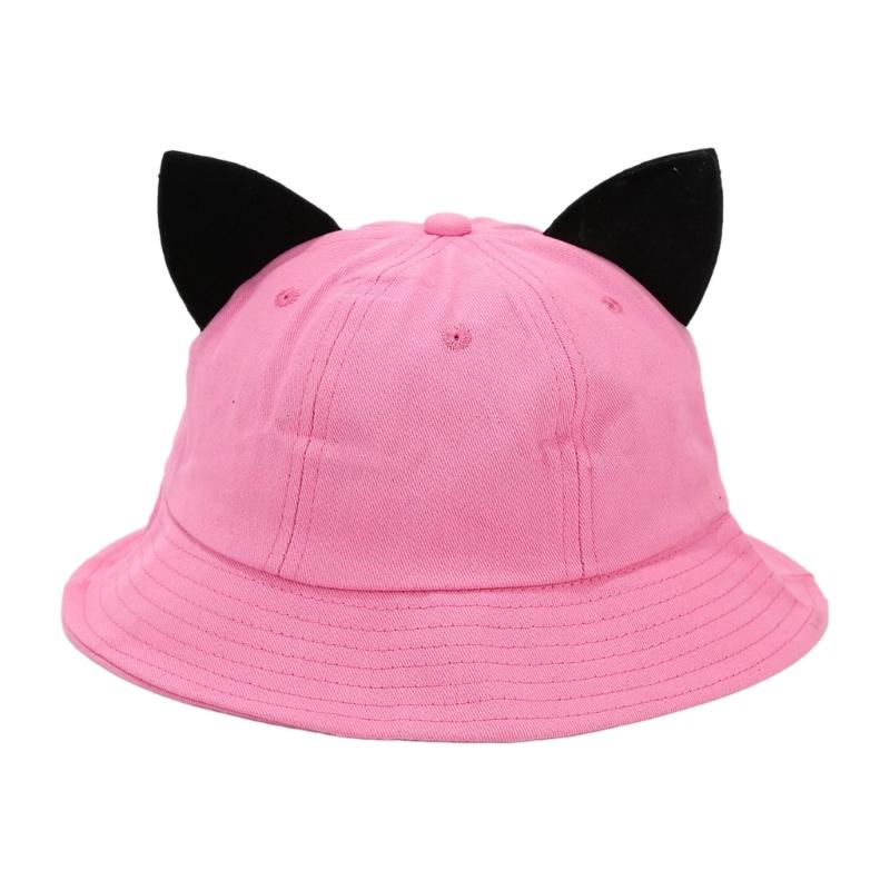 Unisex Harajuku Fischerhut Atmungsaktiver Fischerhut Sonnenhut Kätzchenohr-Dekore Sport Vintage Kätzchenohr