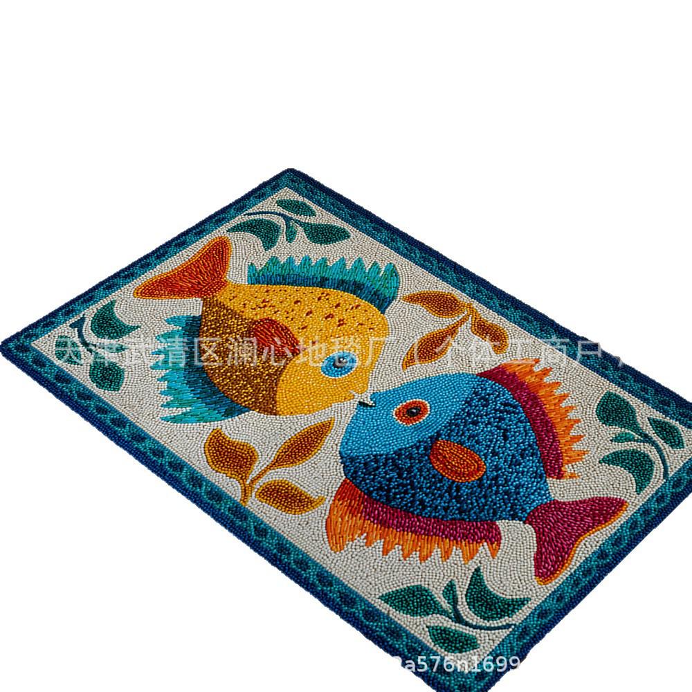 

Ретро-коврик для пола в ванную комнату с рисунком рыбы, устойчивый к пятнам - Декоративный и легкий в уходе 40x60 cm Crystal Velvet