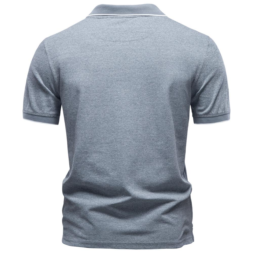 AIOPESON Men's Quarter Zip Polo Shirt Heathered Pique Cotton Blend Short Sleeve Smart Casual Old Money Golf Tee