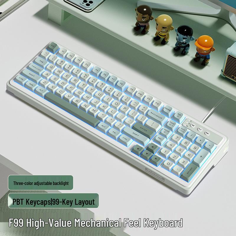 Women's Wireless Bluetooth Mechanical Keyboard & Mouse Set with Brown Switch Feel for Office and Gaming