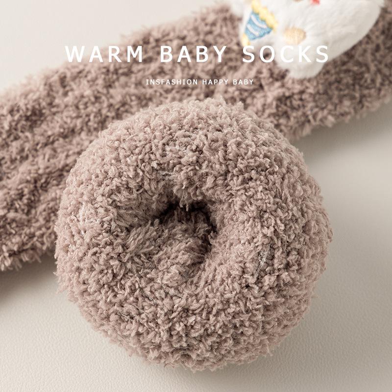 Coral Fleece Thick Over-Knee Socks for Infants & Kids (0-3 Years) - Spring, Autumn, Winter