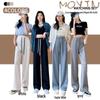 2025 Women's Checkered Wide-Leg Ice Silk Pants - Slim-Fit, High-Waisted, Draped, Summer & Spring