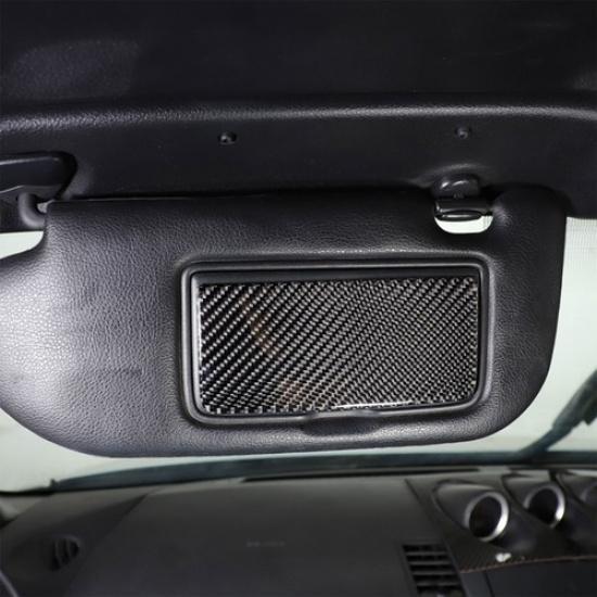 Carbon Fiber Front Makeup Mirror Panel Sticker Trim For Nissan 350Z 2003-2006