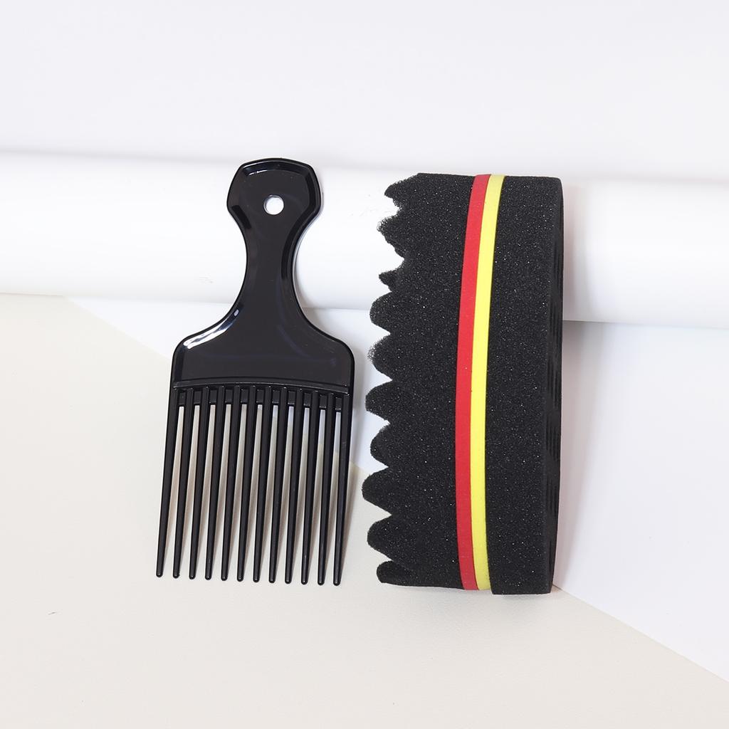 2 Stück/Set breitzahnige Bürstenkämme Einsteckkamm und Schwammbürste im afrikanischen Stil Speziell für Echthaarperücken
