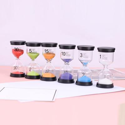 Hourglass 6 Color Sand Clock Timer Sand Timer Set 1min/3mins/5-mins/10mins/15mins/30mins for Coffee Making Cooking