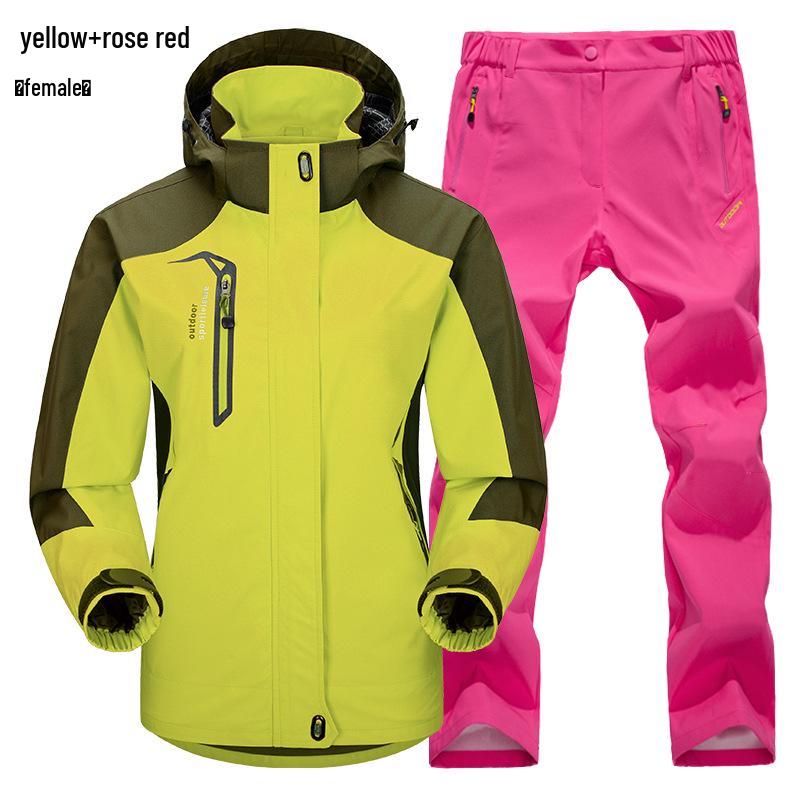 Outdoor Windbreaker Pants and Jacket Set for Men and Women - Windproof, Waterproof, Ideal for Spring/Autumn Hiking