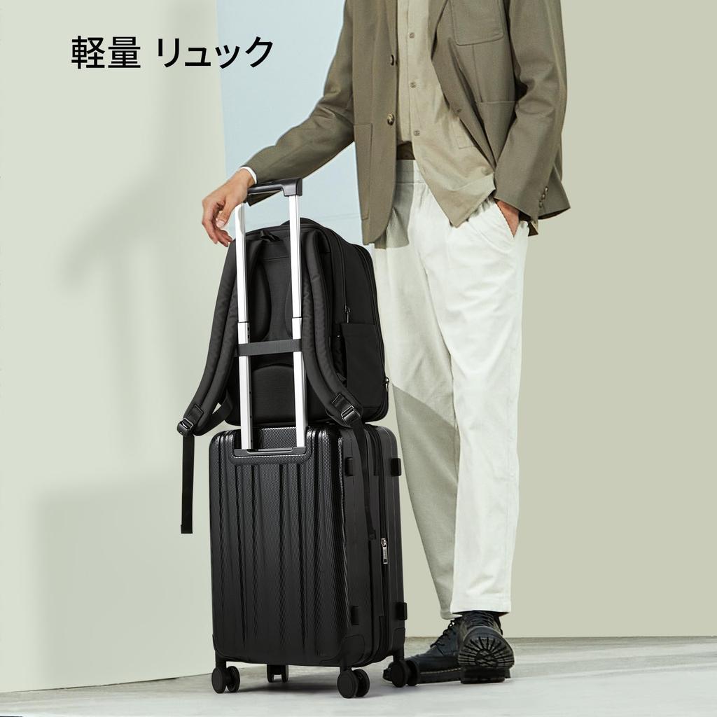 Hanke Business Backpack for Men and Women, Large Capacity Knapsack with Expandable Capacity (30L) (Black)