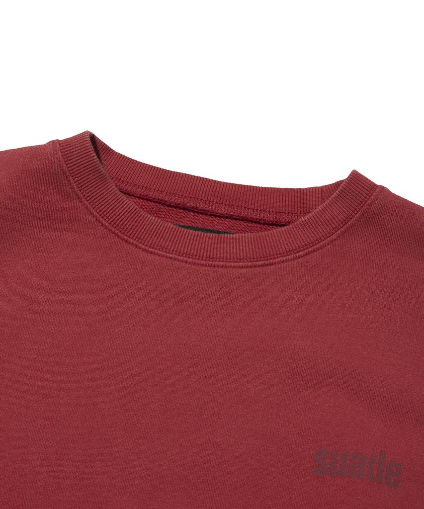 Seuweideu Cropped Washed Crewneck [Red]