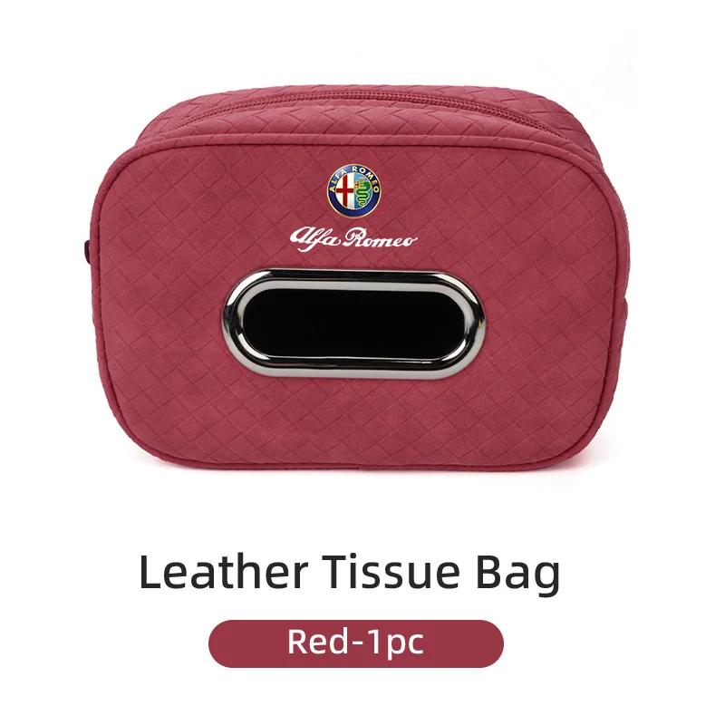 Car Stickers For Alfa Romeo Car Tissue Box Leather Seat Back Hanging Napkins Paper Towel Bag For Alfa Romeo 159 Giulietta Giulia
