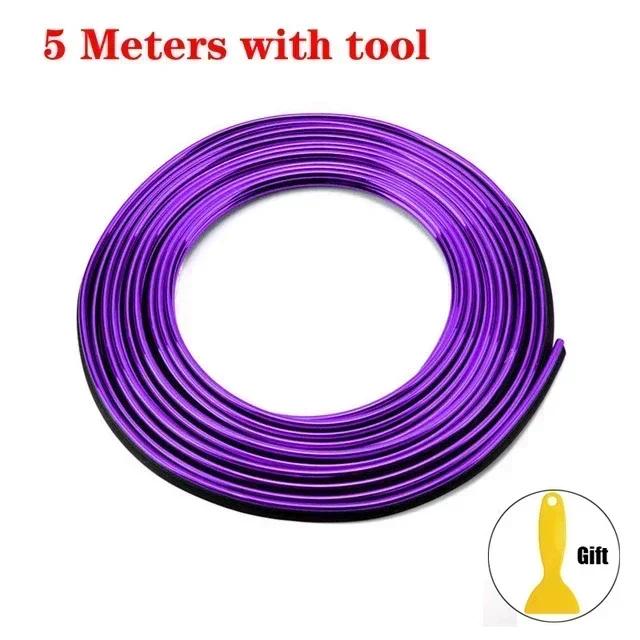 5M Interior Car Moulding Trim Strips DIY Flexible Anti Scratch Lines 5m Decoration Strip Dashboard Car-styling Accessories