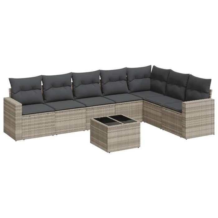 VidaXL Garden Lounge Set with Cushions 8 Pcs, Sofas with Adjustable Feet, Outdoor Furniture Set Patio Terrace, 3219052