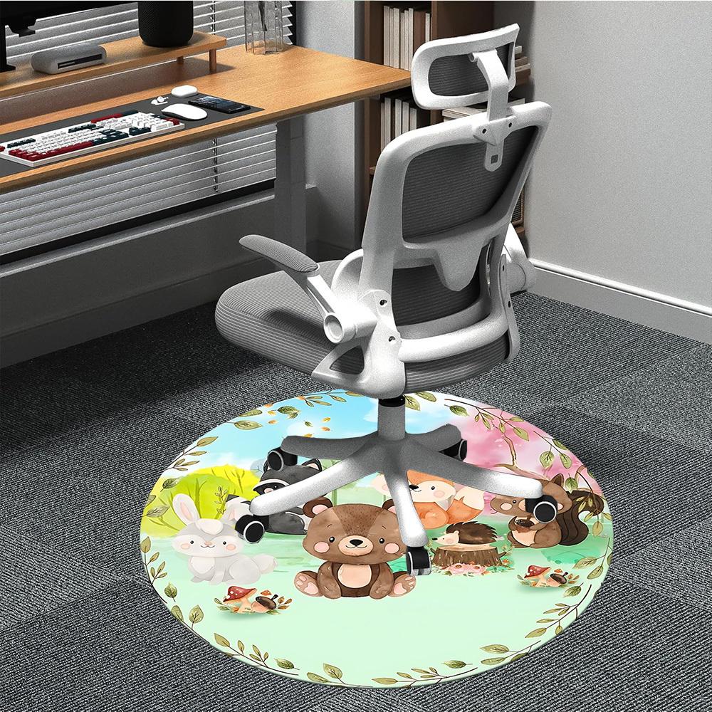 

1pc Woodland Creatures Chair Carpet for Office, Soft Flannel Throw Mat, Perfect for Office,Holiday Party Decoration Choice yy251113194 80cm by 80cm