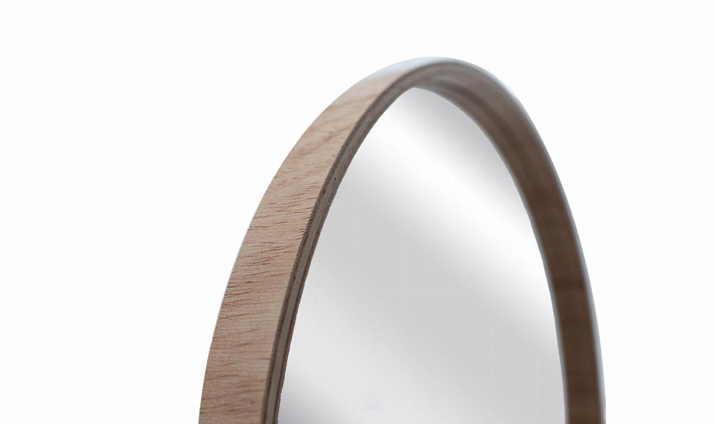 Lustro Okrągłe Drewniane Skandynawskie 50 Cm Naturalne Bd Art