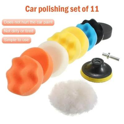 Professional Car Polishing Sponge Pad Set Multi-Use Buffing Waxing Accessories Compatible with Angle Grinder Drill Machines