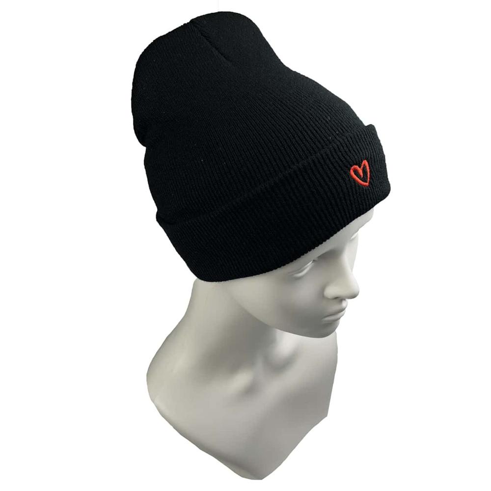 1PC Men's Women's New Designer Little Heart Love Embroidered Knitted Hat Unisex Warm Caps