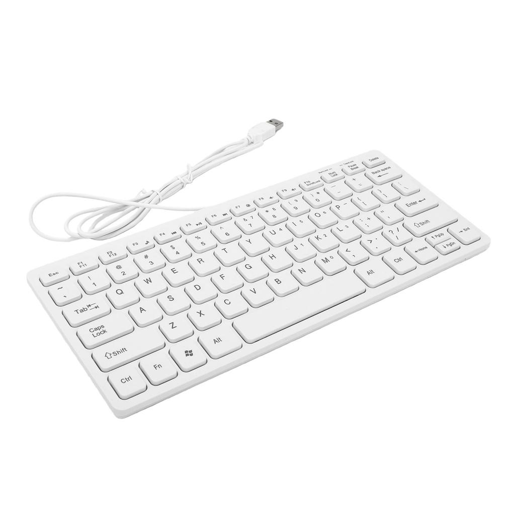 USB-Tastatur mit Kabel 78 Tasten Kompakte leise Tastatur für PC Laptop Tablets Desktop-Computer