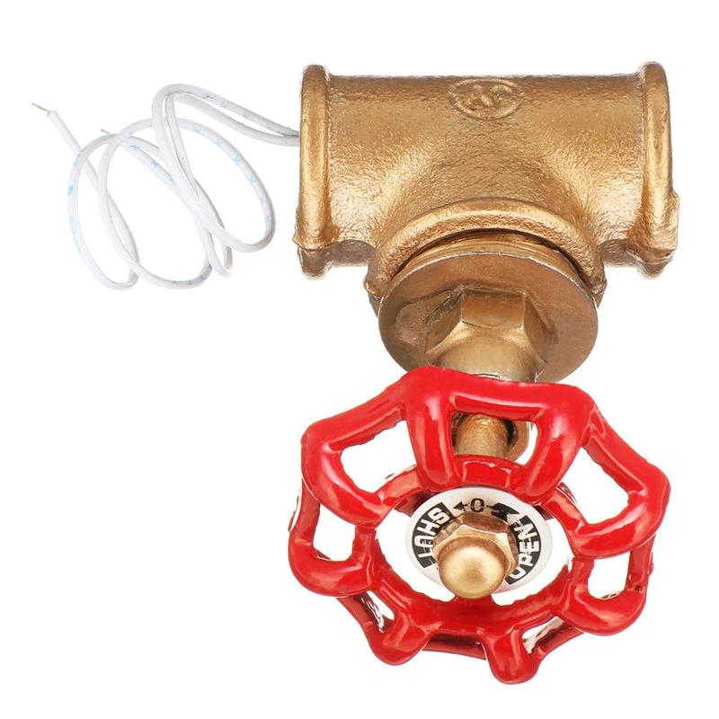 

Vintage Steampunk 3/4 Stop Valve Light Switch Red Handle W/ Wire For Pipe