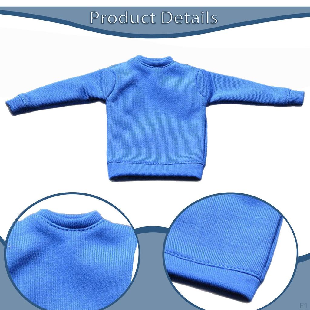 1/6 Action Figure Long Sleeve Shirt Doll Clothes for Collectible Model Easy to Wear Accurate Styling