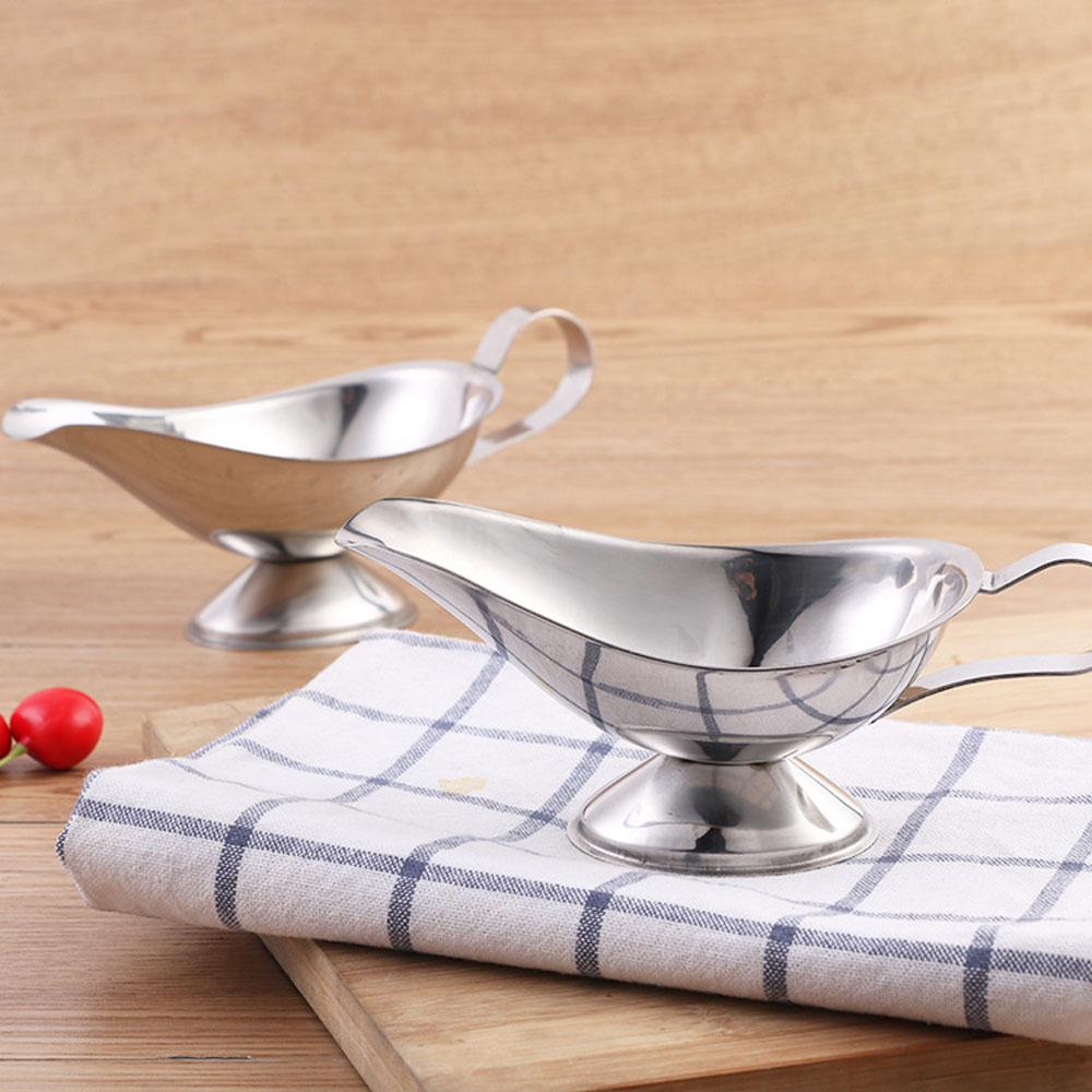 Stainless Steel Gravy Black Pepper Spice Sauce Plate Seasoning Cup Ketchup Container Sauce Boat
