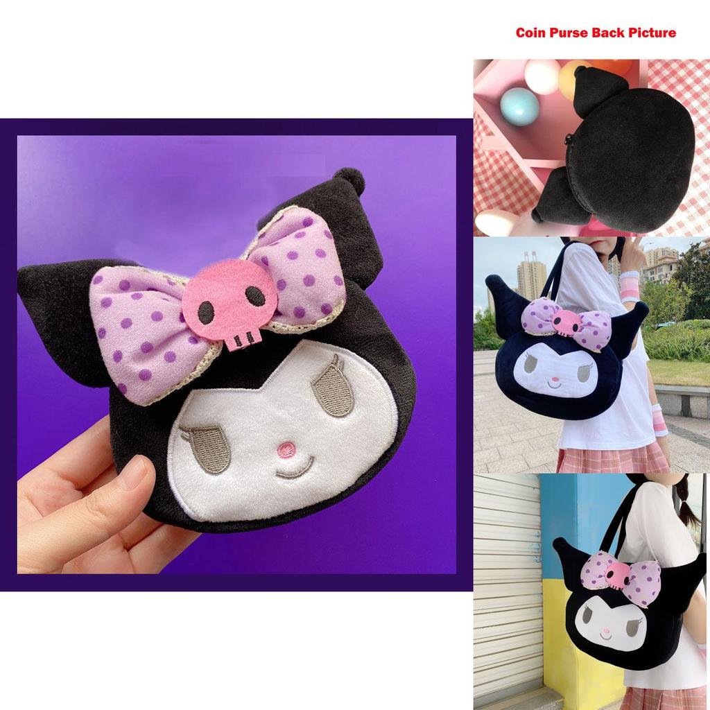 Adorable Kuromi Plush Handbag For Women And Girls Featuring Cute Kawaii Design