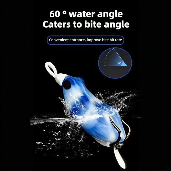 Fishing Lure Artificial Bait with Drainage Holes Realistic Looking Vibrant Color Sharp Hook Frog Fake Lure Bait Fishing Tackle