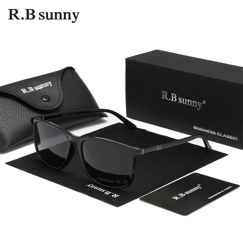 RBsunny Causal Fashion Men‘s Sunlasses Polarized Anti-UV400 Glasses Women Rectangle TR90 Ultralight Frame High Quality Eyewear