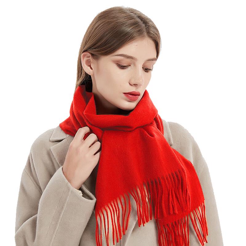 

Tri-polar China Red Faux Cashmere Scarf 200*33cm