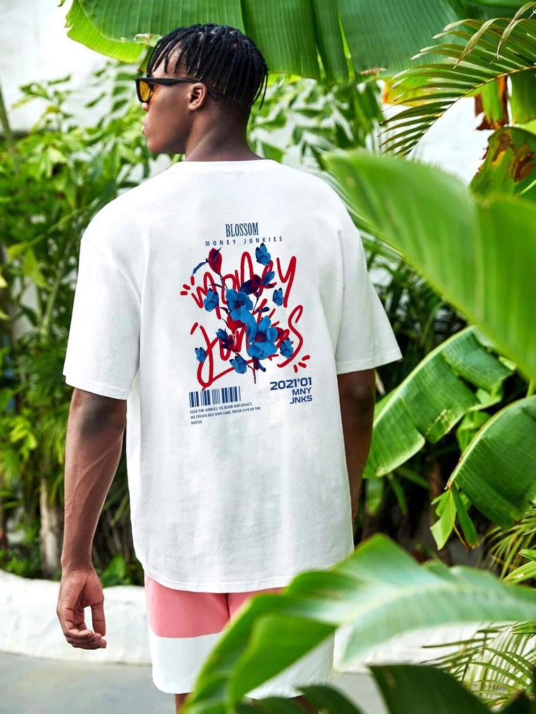 Gothic Blossom Unisexga Women T-shirts Y2k Hip Hop Short Sleeve Tees Shirts Oversized Loose Summer Cotton 100% T Shirts Clothes