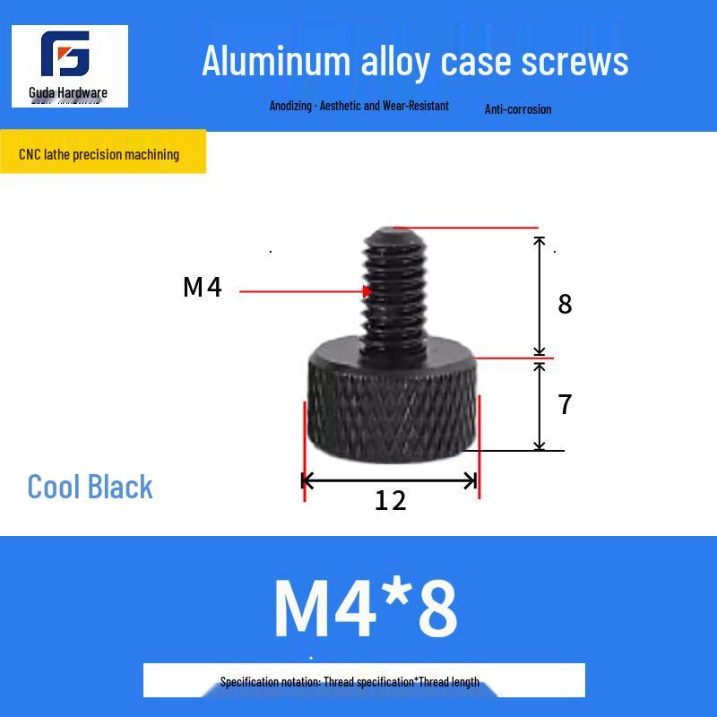 Knurled Aluminum Alloy Hand-Tightening Knob - M3M4M5M6M8 Sizes.
