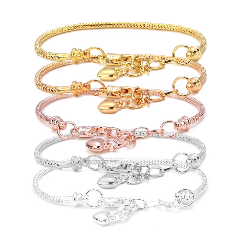 1Pc Gold Silver Color Snake Bone Chains Bracelet Simple Metal Bracelet For Jewelry Making DIY Handmade Couple Bracelet Accessory