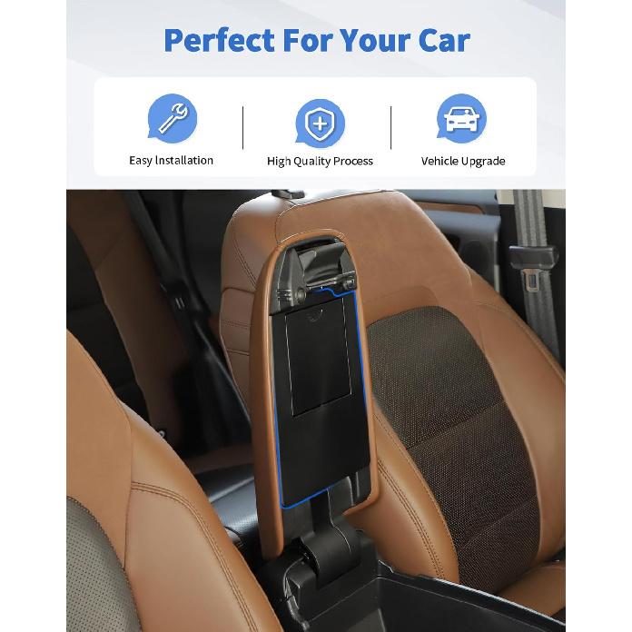 Updated Hidden Storage Fit for Bronco Sport Center Console Organizer Armrest Secret Compartment Hidden Tissue Holder for Bronco Sport Interior