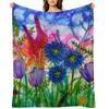 Wild Bouquet, Colourful & Vibrant Bunch of Flowers Throw Blanket Giant Sofa Cute Plaid Bed Covers Christmas Gifts Blankets
