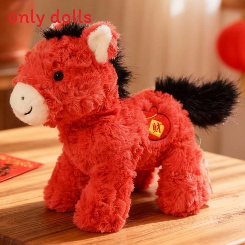 Chinesisches Sternzeichen Pferd Plüschtier mit PP-Baumwollfüllung für Neujahrsfeiern und Sammler