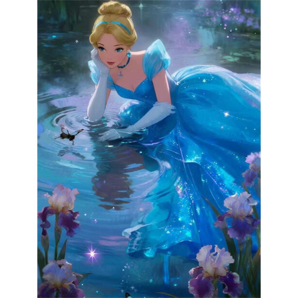 

Disney 5d DIY Diamond Painting Cinderella Cinderella Illustration Art Embroidery Mosaic Cross Stitch Home Decor Gift Crafts Round 20x30cm