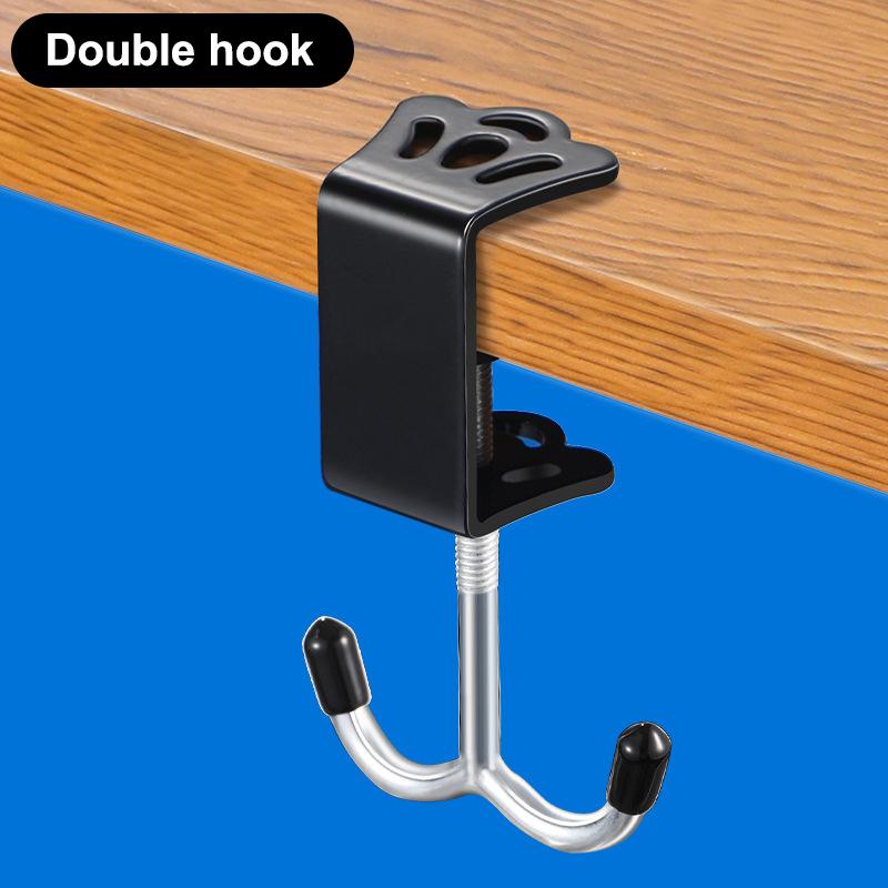 Justerbar Krok för Skrivbordskant Crown Metall Hängkrok Headset Skrivbordshängare Bordsida Hängande Förvaringsställ Stansfri Universalkrok
