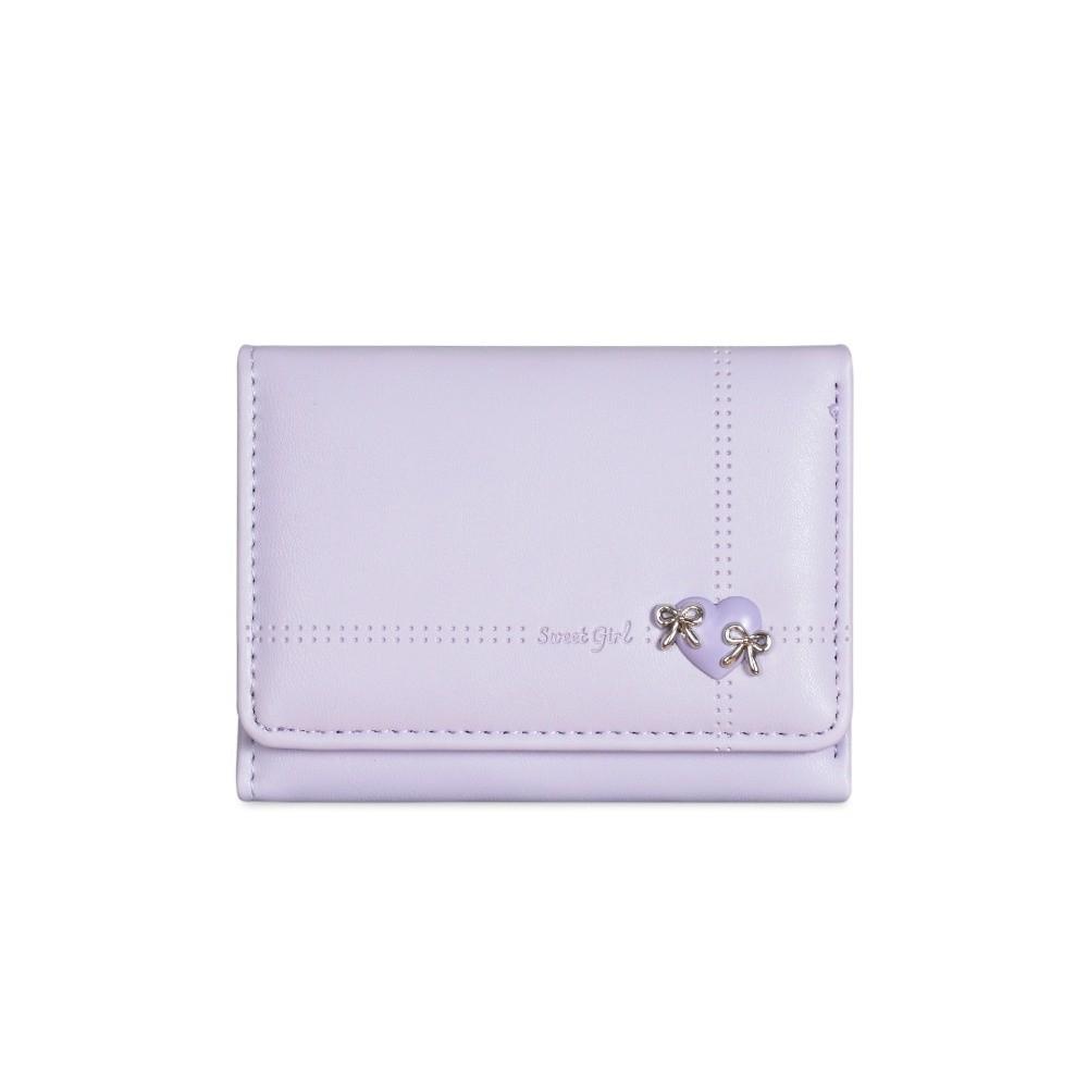 Foldable Tri-fold Short Wallet Large Capacity Card Holder Sweet Love Bow Wallet  Gift