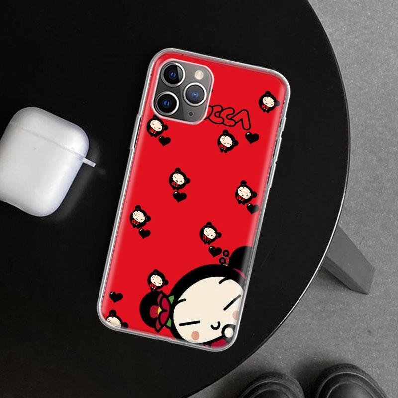 Cute Cartoon Pucca Garu Phone Case Cover for iPhone 11 12 13 Mini 14 15 Plus 16 Pro Max 17 Air 7 8 + SE Art Customized Fundas 11