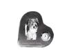 Biewer Yorkshire Terrier – Crystal Clock with a Dog Picture, Heart-shaped Shelf Clock |