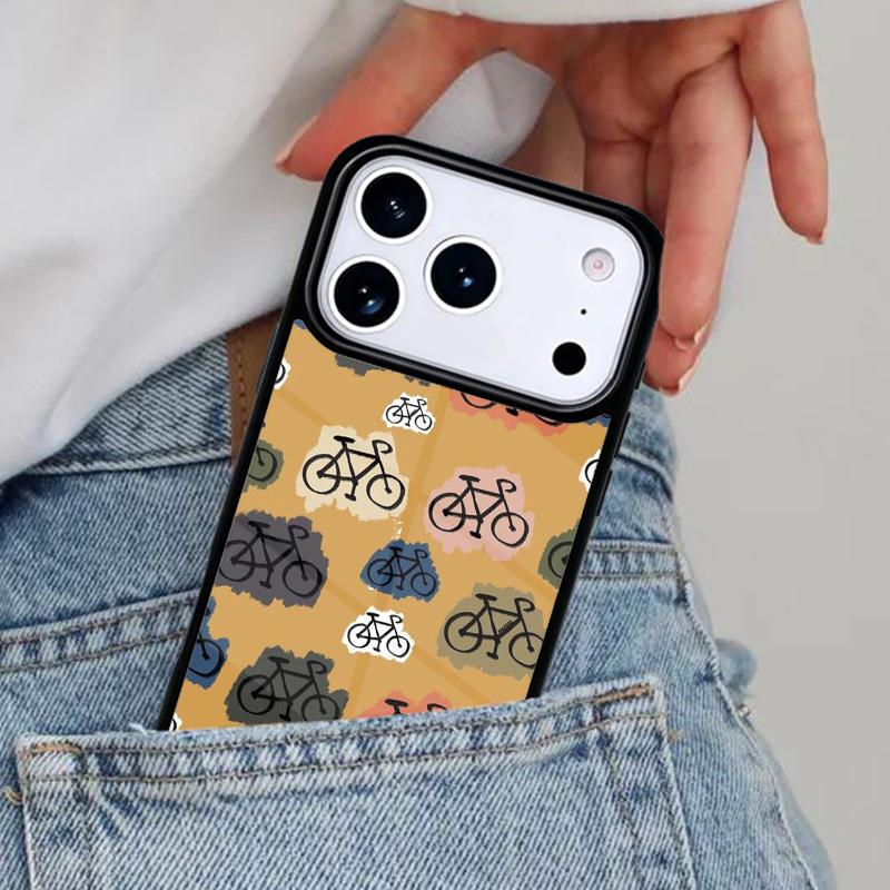 Bike Pattern Phone Case for iPhone 16e 15 14 13 12 17 Pro Max Plus Air 17pro Cover Coque